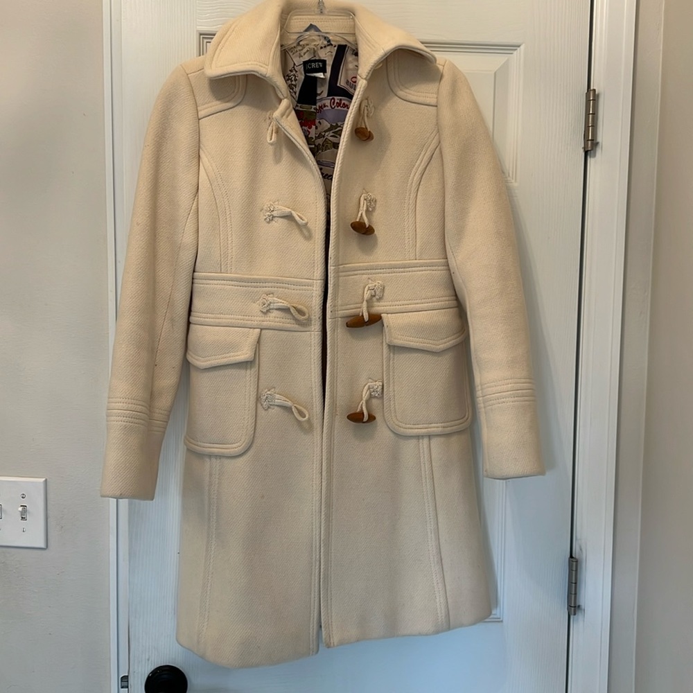 J Crew ivory toggle coat 4
